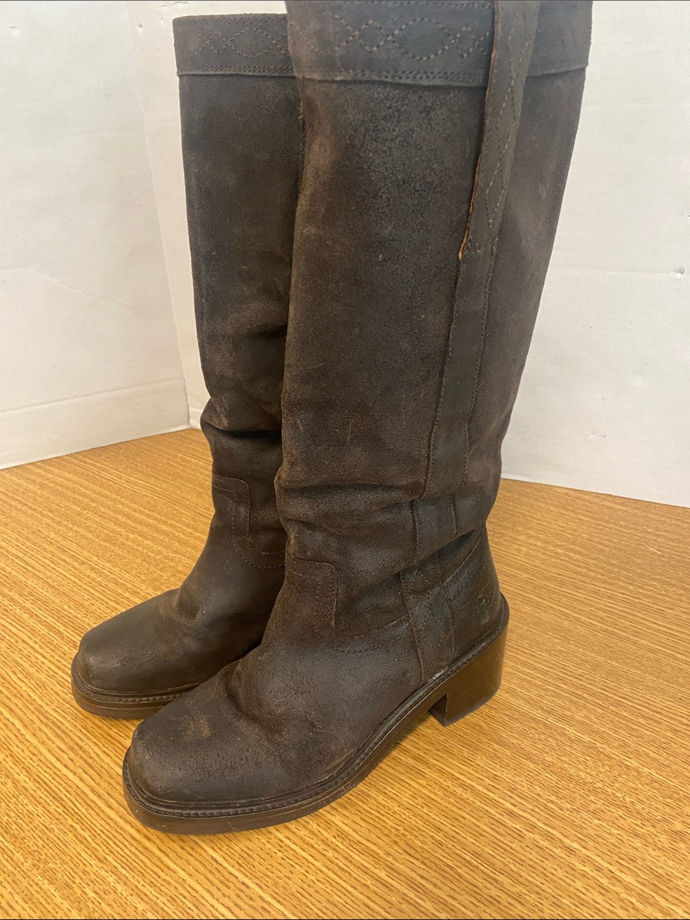 Frye Women's Tall Suede Heeled Boots - Dark Brown